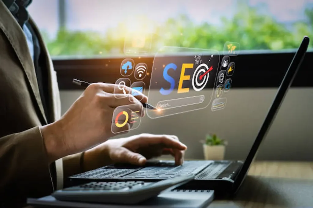 Person working on SEO strategies